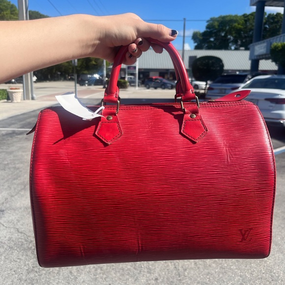 Louis Vuitton Epi Speedy 30 Boston Bag Red Handbag - Picture 1 of 16